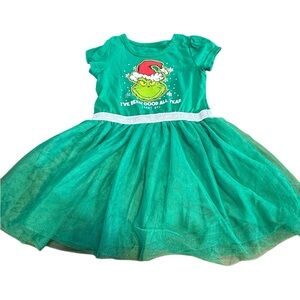The Grinch Girls Tulle Dress Size 3T Green “I’ve Been Good All Year (Sort Of)”